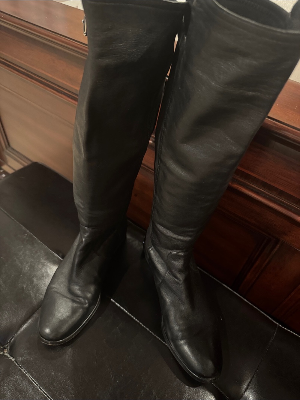 Coach Tall Black Leather Below-the-Knee Boots